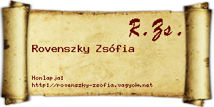 Rovenszky Zsófia névjegykártya