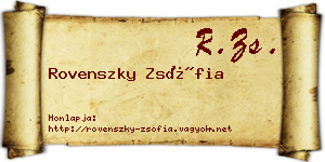 Rovenszky Zsófia névjegykártya
