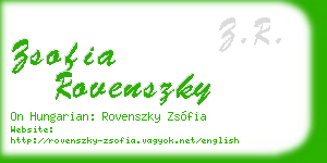 zsofia rovenszky business card
